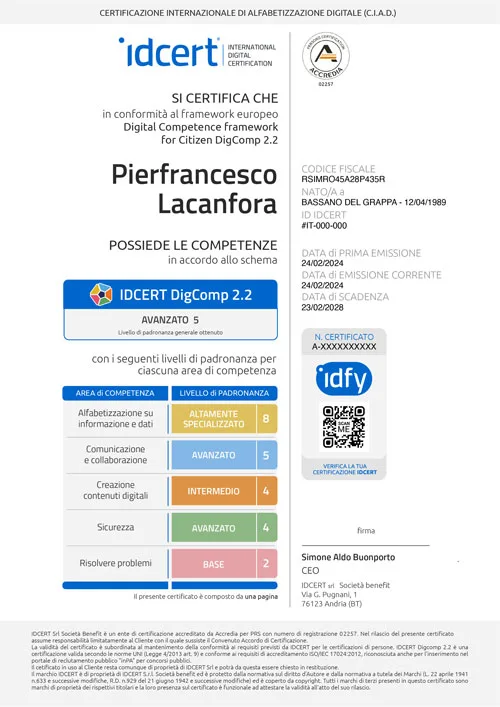 Approfondimento su Certificazione Internazionale di Alfabetizzazione Digitale